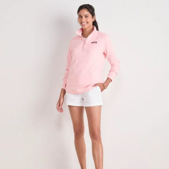 Vineyard Vines Classic Shep Shirt Women's Pink Quarter Zip Pullover Cotton Small - Picture 1 of 15